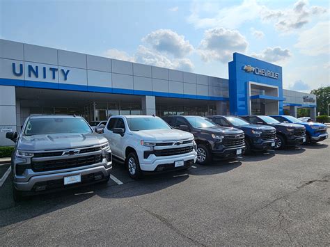 Unity chevrolet - Unity Chevrolet. Contact: (845) 234-4731; 800 AUTO PARK PL Directions NEWBURGH, NY 12550. Home; New Inventory New Inventory. New Vehicles New Vehicle Specials Must Go Inventory Just Arrived New Inventory Visit Our Cadillac Store Showroom Value Your Trade Carfax Trade-In Research and Information.